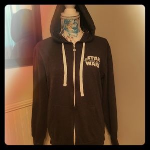 Star Wars Zip Hoodie Rare Dark Grey